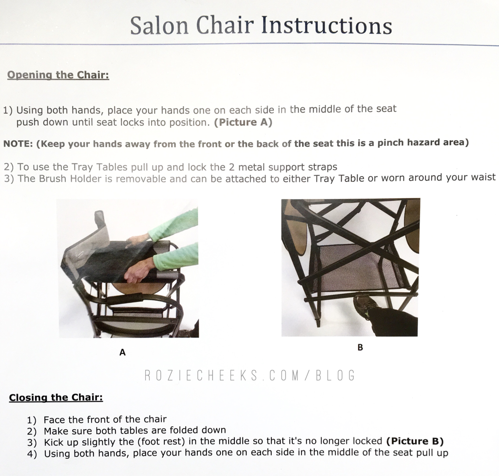 Tuscany Pro Makeup Chair (Instructions) - roziecheeks.com
